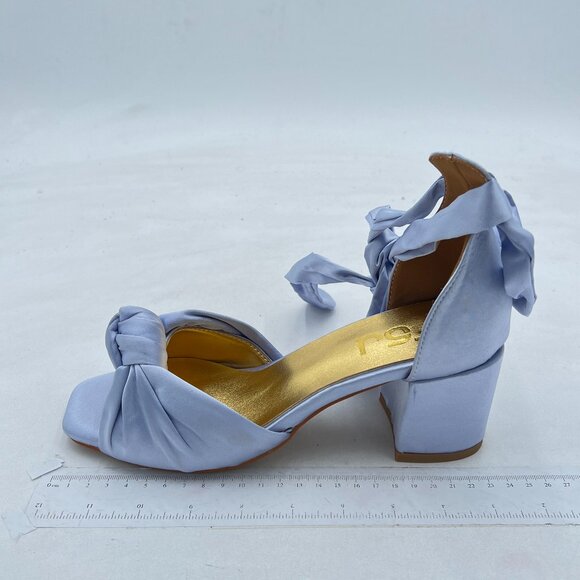 FSJ Women Platform Chunky Block High Heel Sandals Peep Toe Ankle Strap  Blue - Picture 1 of 6